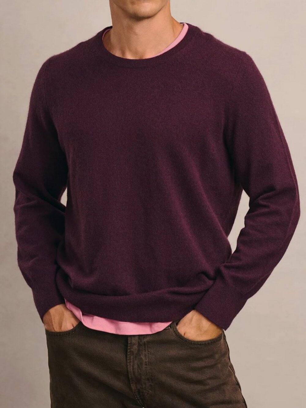 Naadam Original Cashmere Crewneck Sweater in Wine
